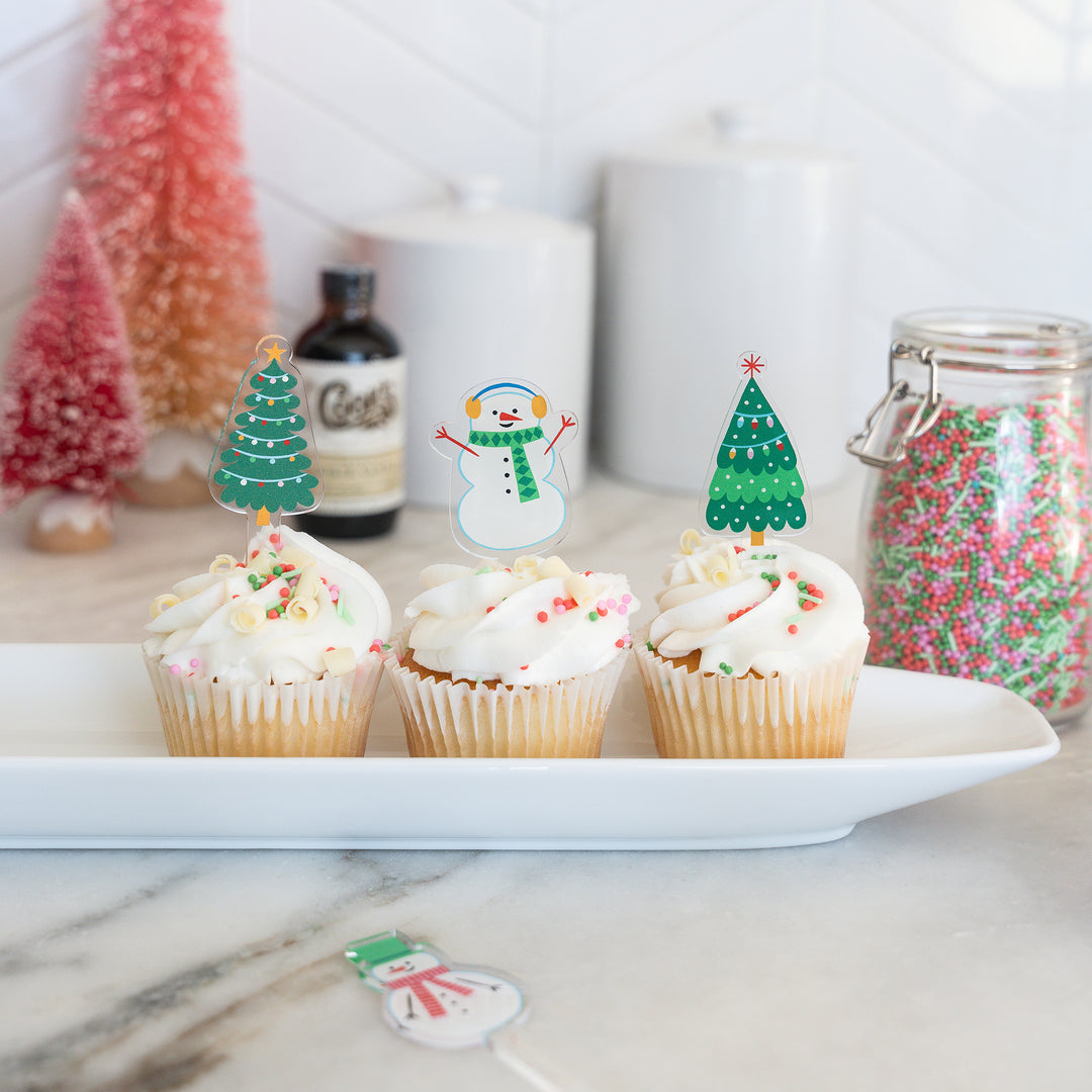 Christmas Cheer Reusable Acrylic Treat Toppers