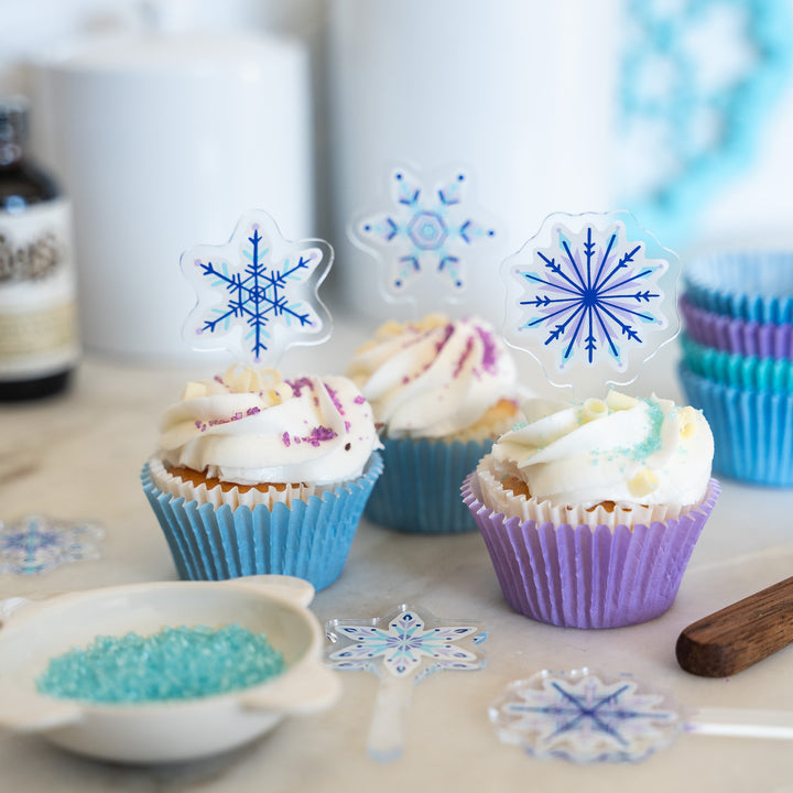 Snowfall Reusable Acrylic Treat Toppers